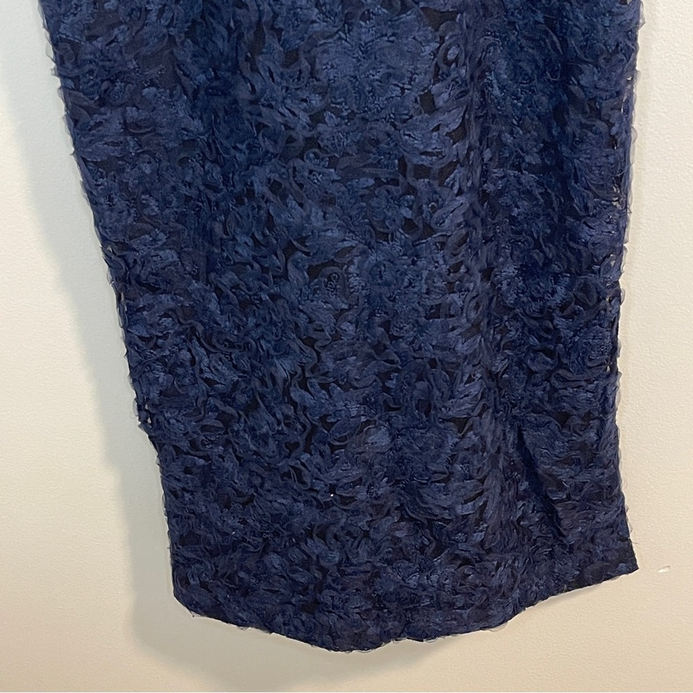JS Collections Women's Scarlett Wrap Tea Length Dress Size 6 Navy Lace NWOT - Picture 5 of 9